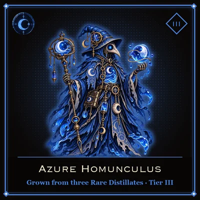 An Azure Homunculus, grown from three Azure Rare Distillates